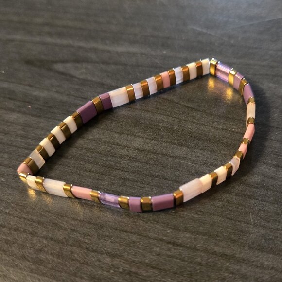 COPY - Colorful Beaded Chicklet Bracelet Tila beads / Bracelet perles de Tila é… - Picture 2 of 3